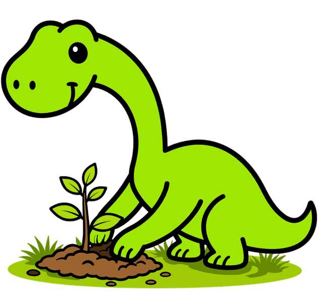 Chartosaur planting a sapling